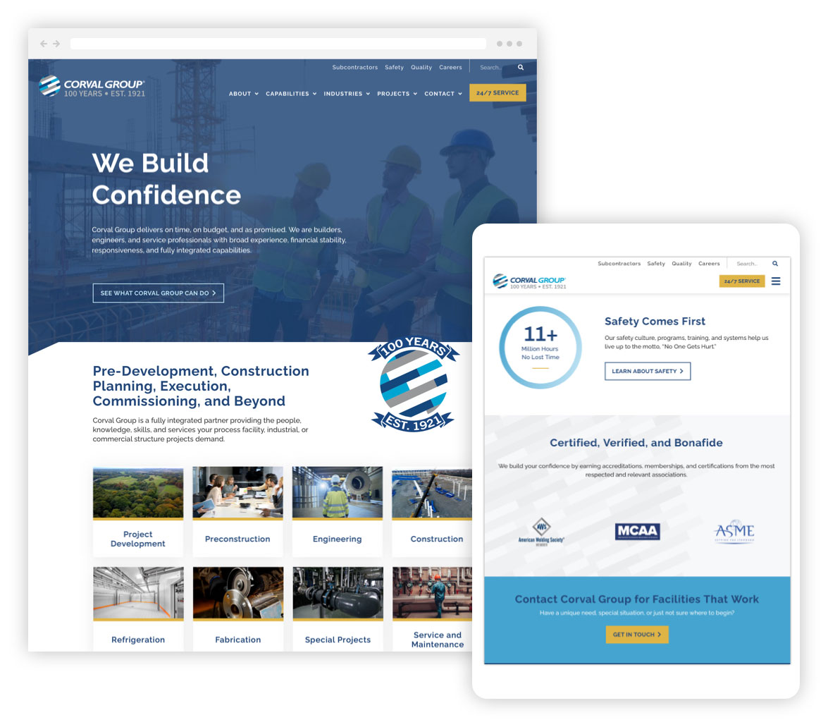 Corval Group Website Redesign